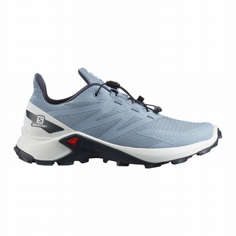 Salomon SUPERCROSS BLAST W Zapatillas Trail Running Mujer - Gris Azules / Blancas - Colombia (47263-